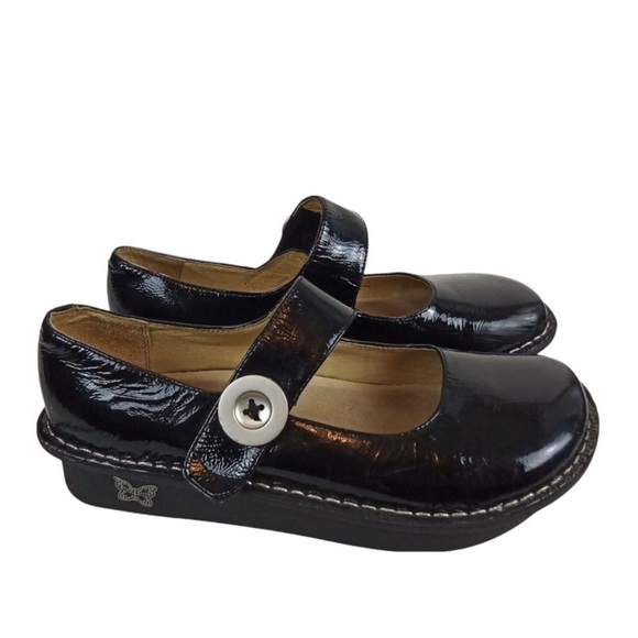 Alegria Shoes - Alegria Black Patent Leather Mary Jane Comfort Shoes-N586
